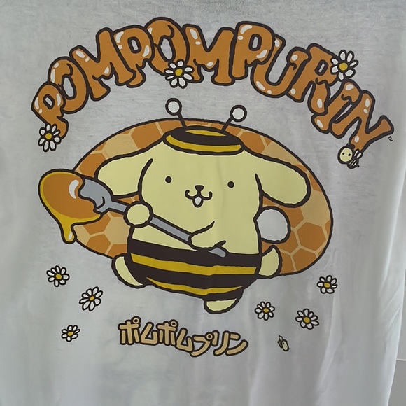 NWT white Sanrio Pompompurin t-shirt double sided - Picture 2 of 5